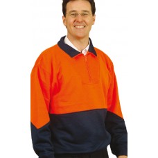 MEN'S HIGH VISIBILITY LONG SLEEVE FLEECY SWEAT WITH COLLAR 4XL, 5XL,7XL MEN'S HIGH VISIBILITY LONG SLEEVE FLEECY SWEAT WITH COLLAR 4XL, 5XL,7XL