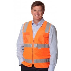 HIGH VISIBILITY SAFETY VEST WITH CHEST POCKETS AND 3M TAPES