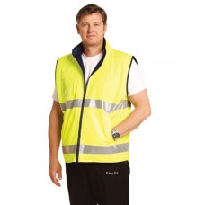 HI-VIS REVERSIBLE MANDARINE COLLAR SAFETY VEST WITH 3M TAPES 5XL,7XL