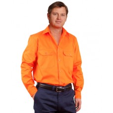 MEN'S HIGH VISIBILITY REGULAR WEIGHT LONG SLEEVE DRILL SHIRT 5XL,7XL MEN'S HIGH VISIBILITY REGULAR WEIGHT LONG SLEEVE DRILL SHIRT 5XL,7XL