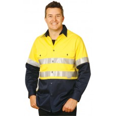 MEN'S HIGH VISIBILITY COOL-BREEZE COTTON TWILL LONG SLEEVE SAFETY SHIRT WITH REFLECTIVE 3M TAPES 5XL,7XL MEN'S HIGH VISIBILITY COOL-BREEZE COTTON TWILL LONG SLEEVE SAFETY SHIRT WITH REFLECTIVE 3M TAPES 5XL,7XL