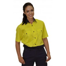 LADIES' HIGH VISIBILITY COOL-BREEZE COTTON TWILL SAFETY SHIRTS LADIES' HIGH VISIBILITY COOL-BREEZE COTTON TWILL SAFETY SHIRTS