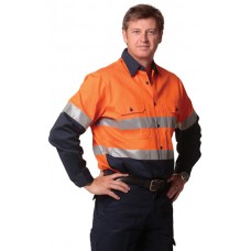HIGH VISIBILITY COTTON TWILL SAFETY SHIRT WITH REFLECTIVE 3M TAPES 5XL,7XL