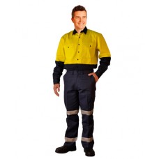 MEN'S HEAVY COTTON PRE-SHRUNK DRILL PANTS LONGER LEG SIZE WITH 3M SCOTCHLITE REFLECTIVE TAPES MEN'S HEAVY COTTON PRE-SHRUNK DRILL PANTS LONGER LEG SIZE WITH 3M SCOTCHLITE REFLECTIVE TAPES