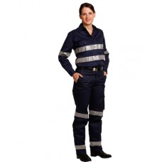 LADIES' HEAVY COTTON PRE-SHRUNK DRILL PANTS WITH 3M REFLECTIVE TAPE LADIES' HEAVY COTTON PRE-SHRUNK DRILL PANTS WITH 3M REFLECTIVE TAPE