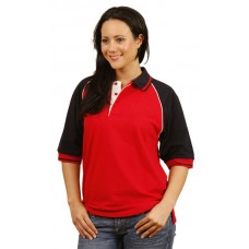 LADIES TRI-COLOUR RAGLAN SLEEVE PIQUE POLO LADIES TRI-COLOUR RAGLAN SLEEVE PIQUE POLO