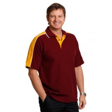 MEN’S POLY/COTTON MEN’S MINI- WAFFLE TIGER STRIPE CONTRAST SHORT SLEEVE POLO MEN’S POLY/COTTON MEN’S MINI- WAFFLE TIGER STRIPE CONTRAST SHORT SLEEVE POLO