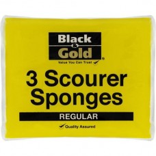 B/GOLD SCOURER SPONGES 3PK