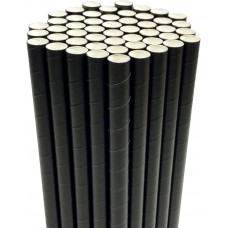 PAPER REGULAR STRAWS BLACK 250S