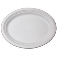 Sugarcane Oval Plates 12.5"x10"- 50/Pack